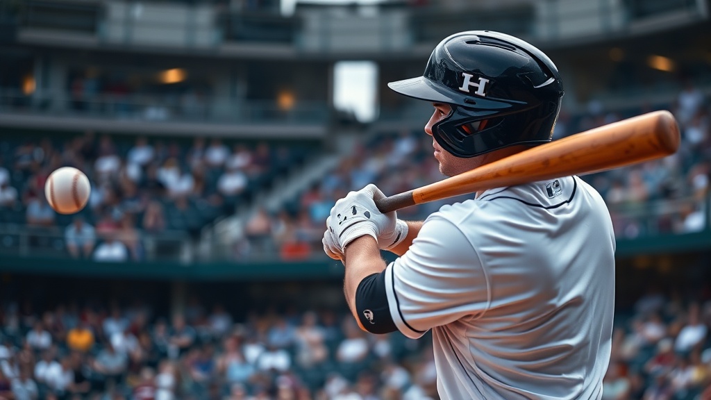 타자가 투구를 관찰하고 타이밍을 조율하는 장면을 보여주는 참고 이미지